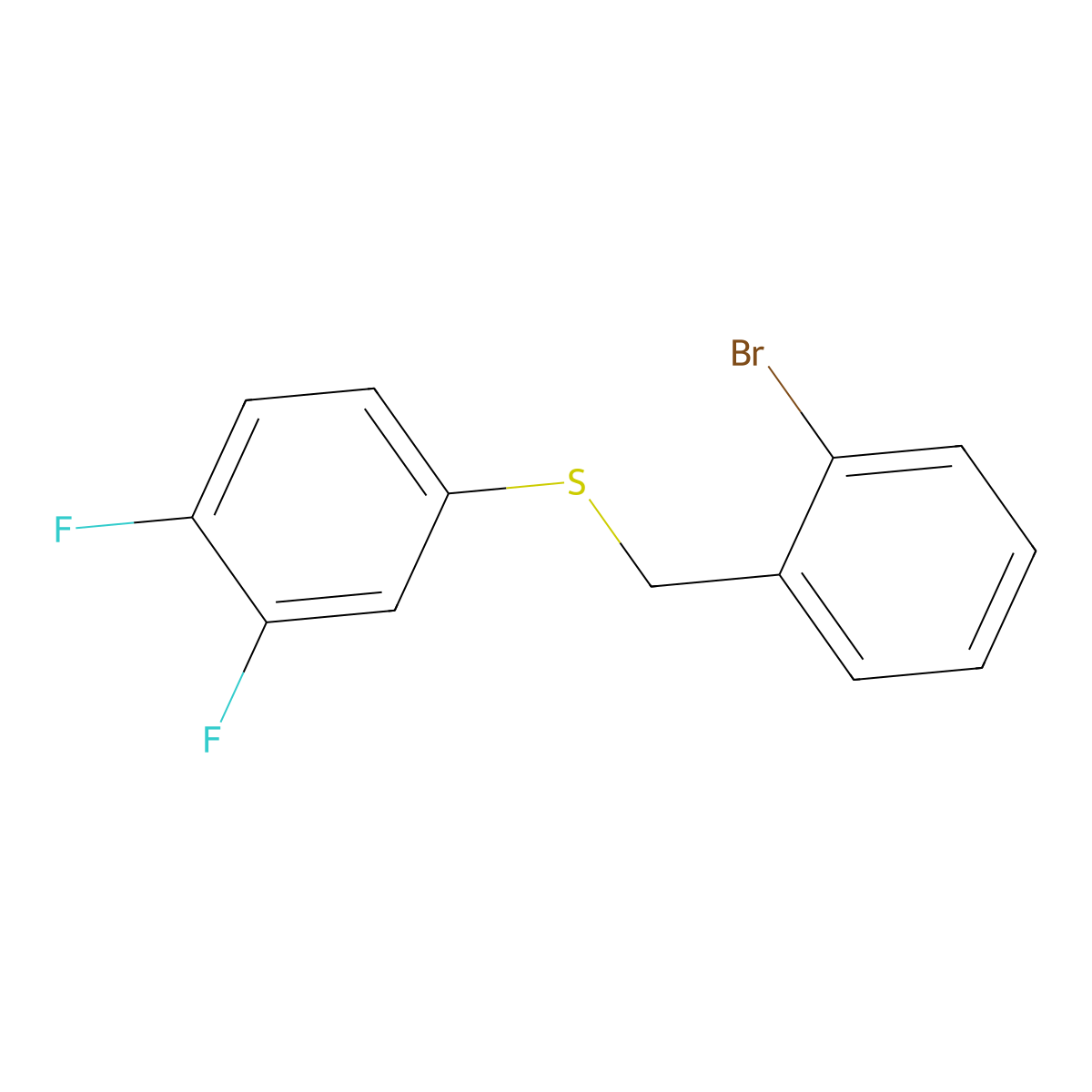 1-Bromo-2-[(3,4-difluorophenyl)sulfanylmethyl]benzene molecular structure, CAS 1443353-06-7