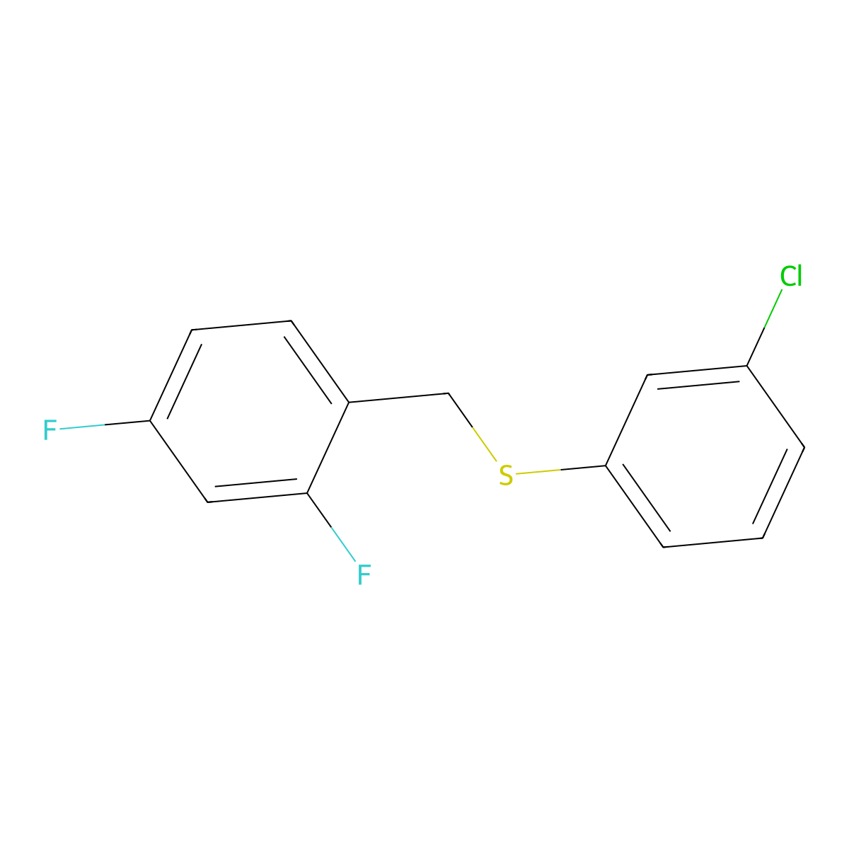 1,3-Difluoro-4-[(3-chlorophenyl)sulfanylmethyl]benzene molecular structure, CAS 1443353-07-8
