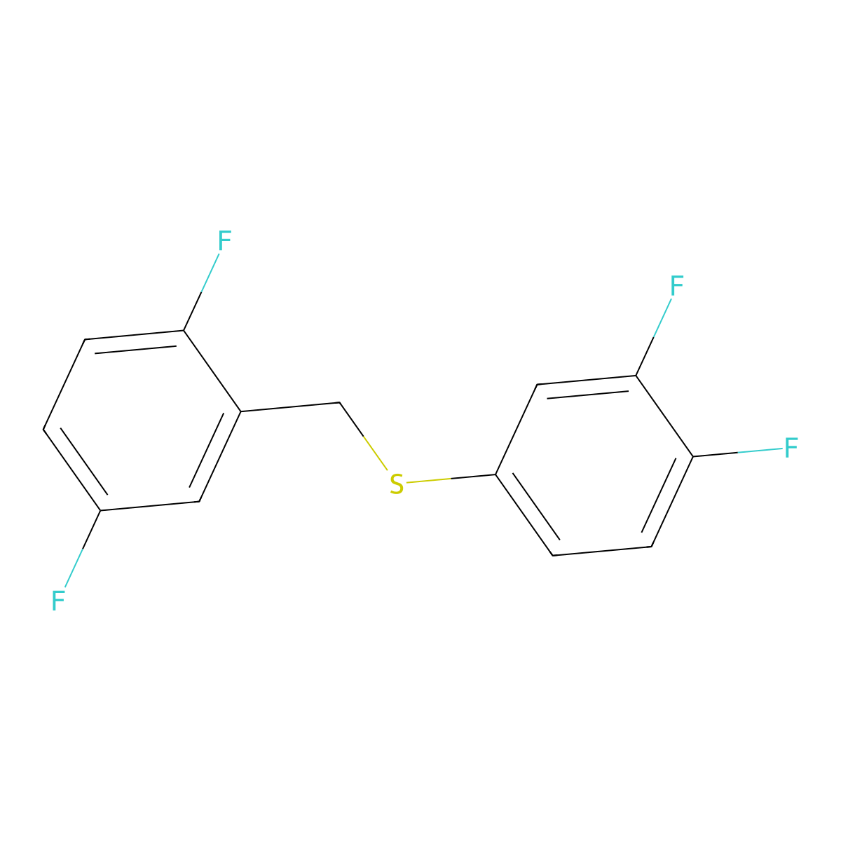 1,4-Difluoro-2-[(3,4-difluorophenyl)sulfanylmethyl]benzene molecular structure, CAS 1443353-09-0