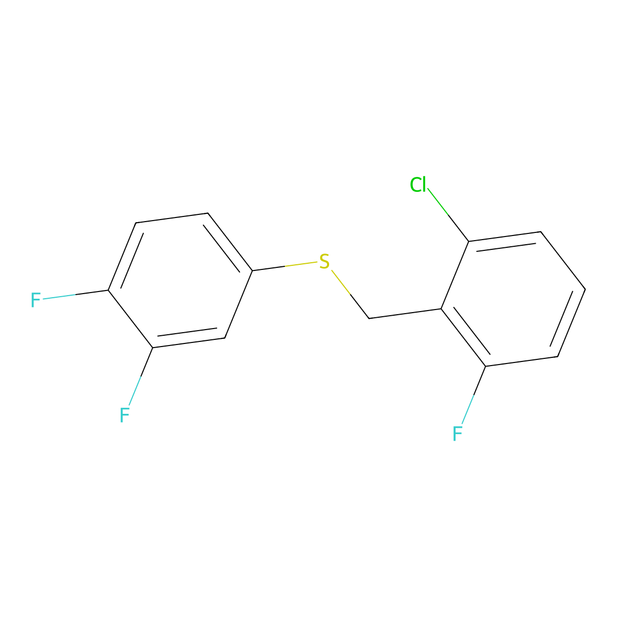 (2-Chloro-6-fluorobenzyl)(3,4-difluorophenyl)sulfane molecular structure, CAS 1443353-19-2