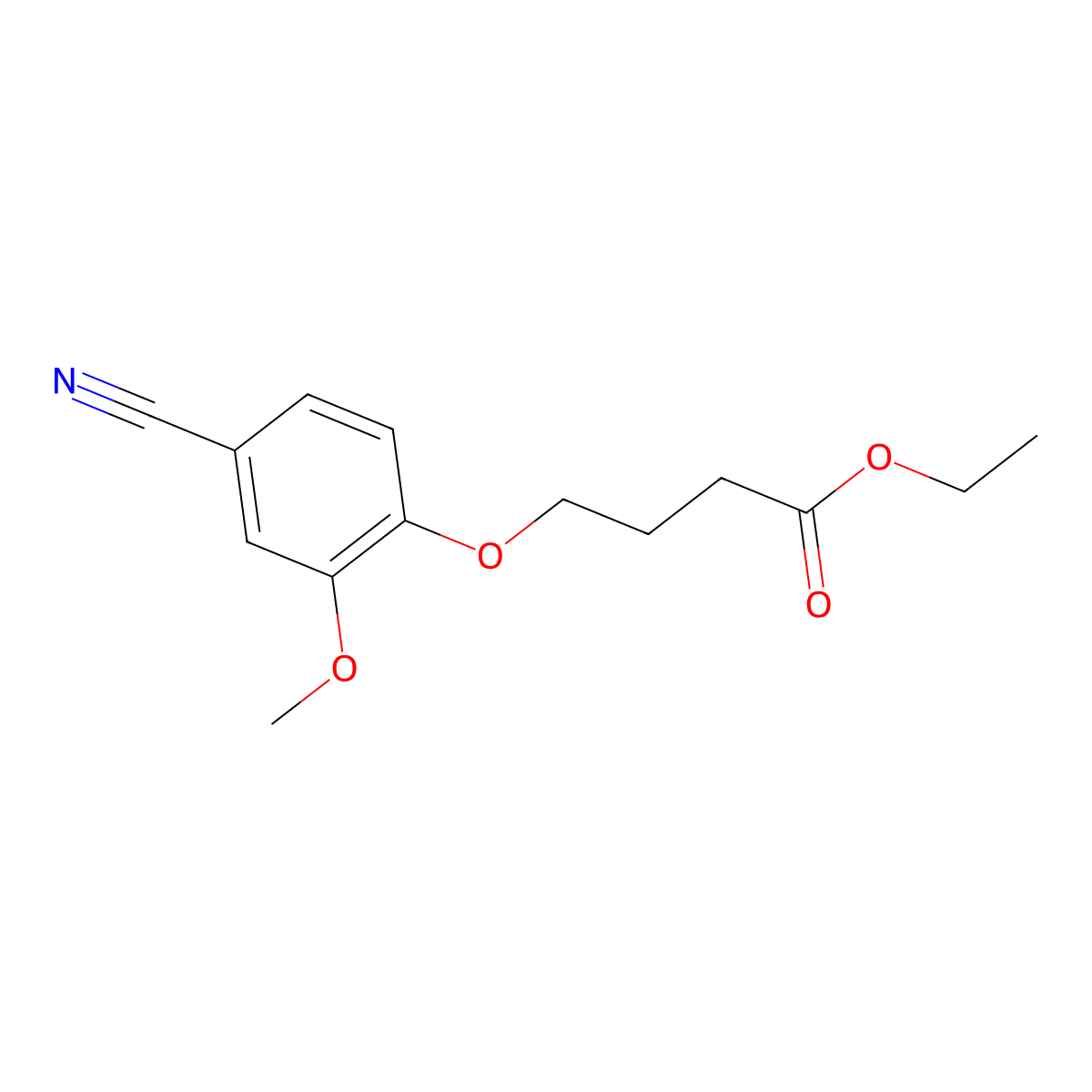 Ethyl 4-(4-cyano-2-methoxy-phenoxy)butanoate molecular structure, CAS 1443353-26-1
