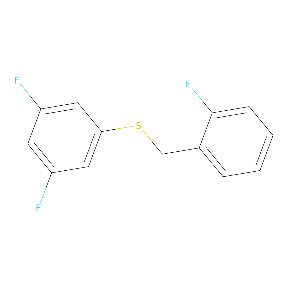 1-Fluoro-2-[(3,5-difluorophenyl)sulfanylmethyl]benzene molecular structure, CAS 1443353-39-6