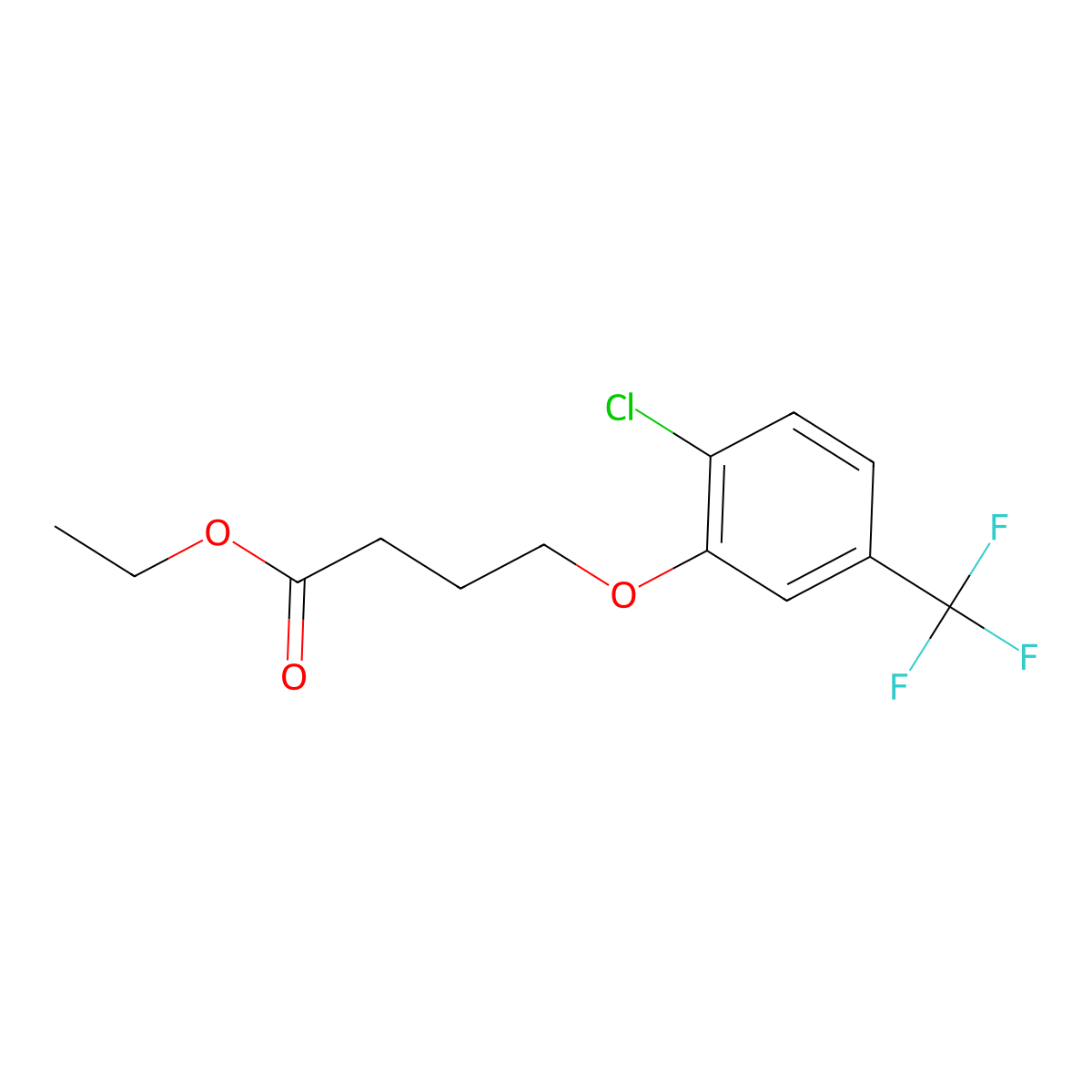 Ethyl 4-[2-chloro-5-(trifluoromethyl)-phenoxy]butanoate molecular structure, CAS 1443353-48-7