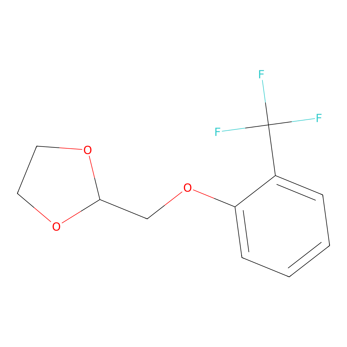 2-((2-(Trifluoromethyl)phenoxy)methyl)-1,3-dioxolane molecular structure, CAS 1443353-53-4