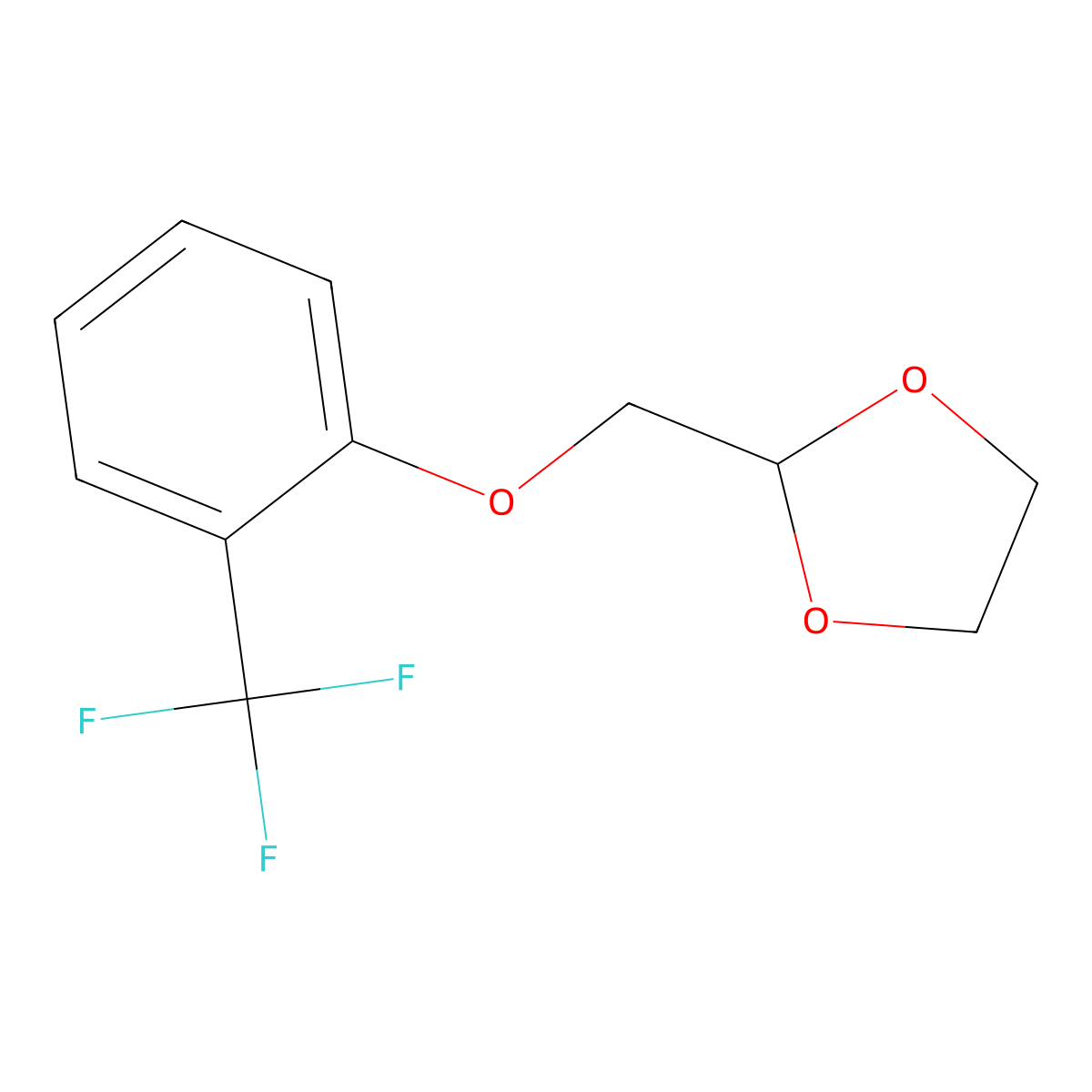 2-((2-(Trifluoromethyl)phenoxy)methyl)-1,3-dioxolane molecular structure, CAS 1443353-53-4