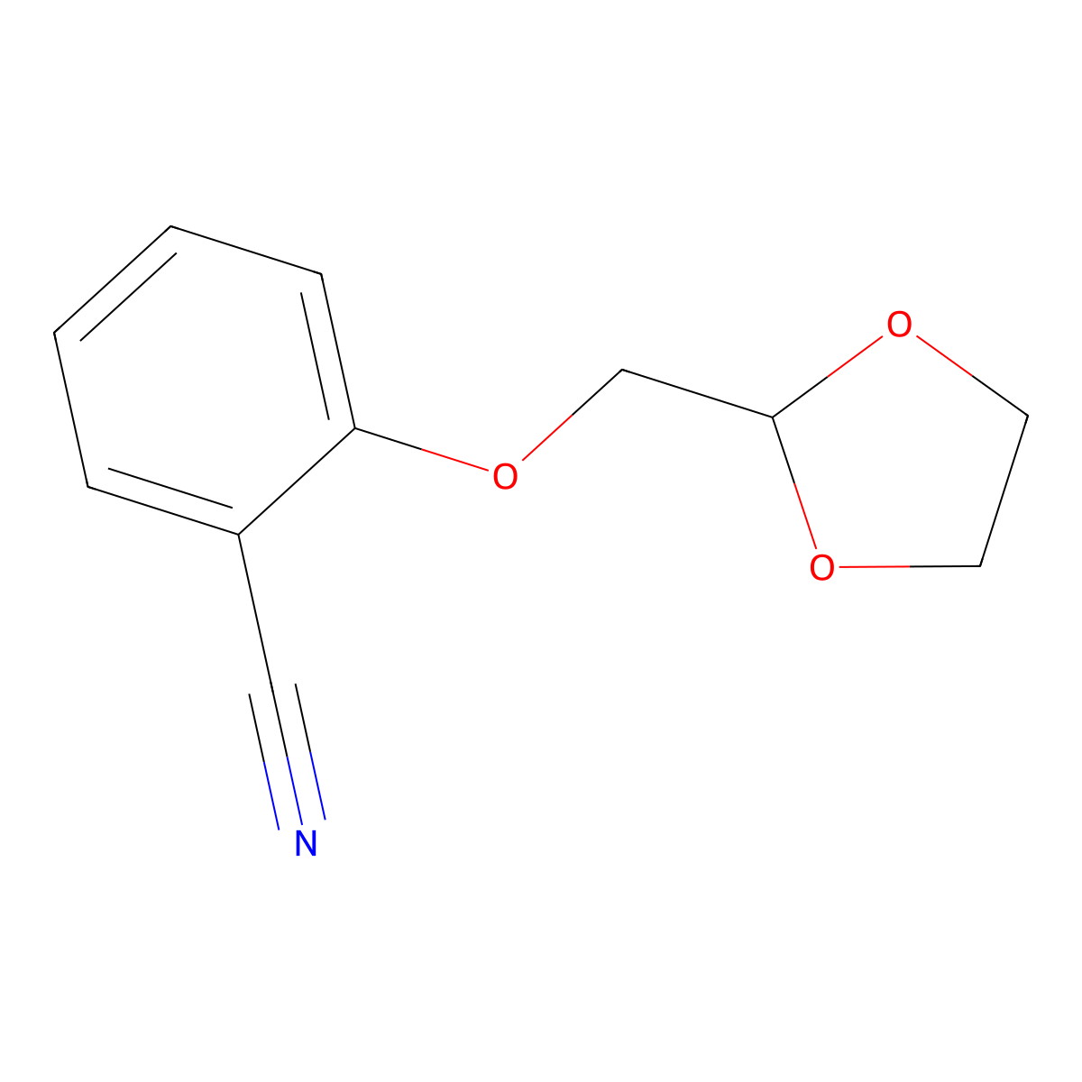 2-((1,3-Dioxolan-2-yl)methoxy)benzonitrile molecular structure, CAS 1443353-73-8