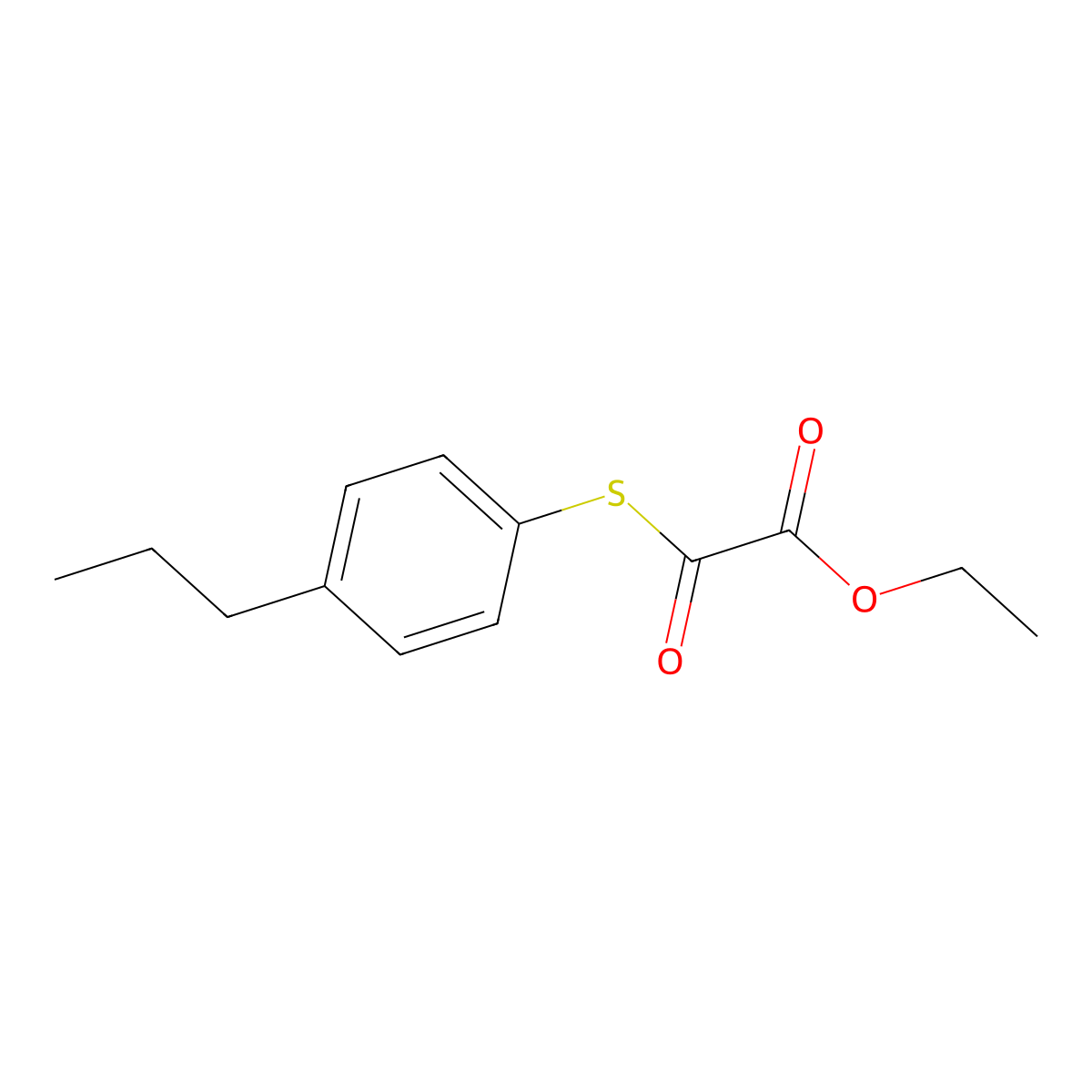 Ethyl 2-(4-n-propylphenyl)sulfanyl-2-oxo-acetate molecular structure, CAS 1443353-75-0
