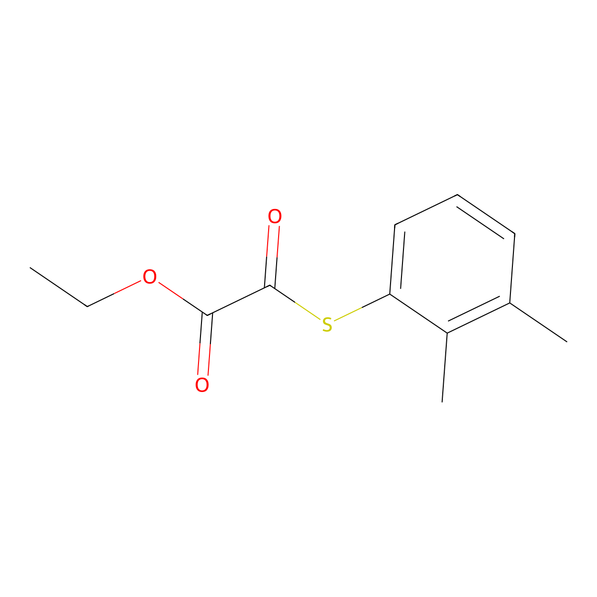 Ethyl 2-(2,3-dimethylphenyl)sulfanyl-2-oxo-acetate molecular structure, CAS 1443353-85-2