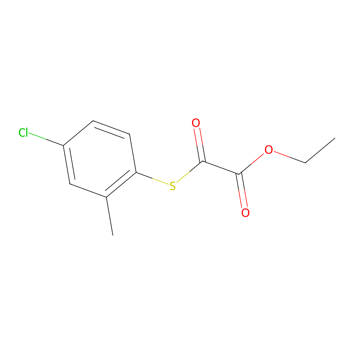 Ethyl 2-(4-chloro-2-methylphenyl)sulfanyl-2-oxo-acetate molecular structure, CAS 1443353-87-4