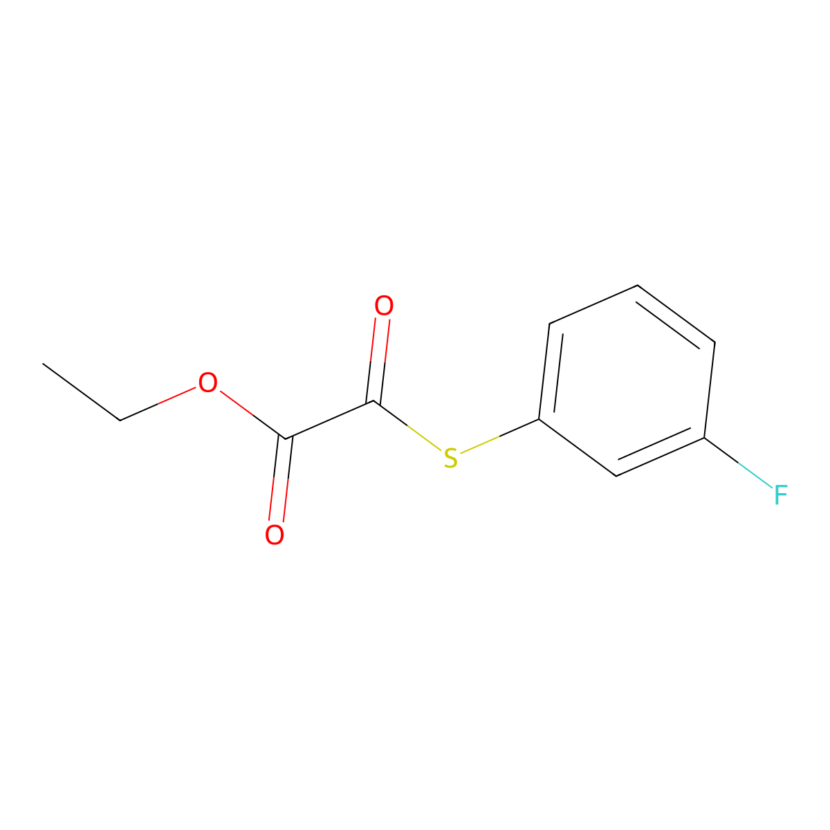 Ethyl 2-(3-fluorophenyl)sulfanyl-2-oxo-acetate molecular structure, CAS 1443353-92-1