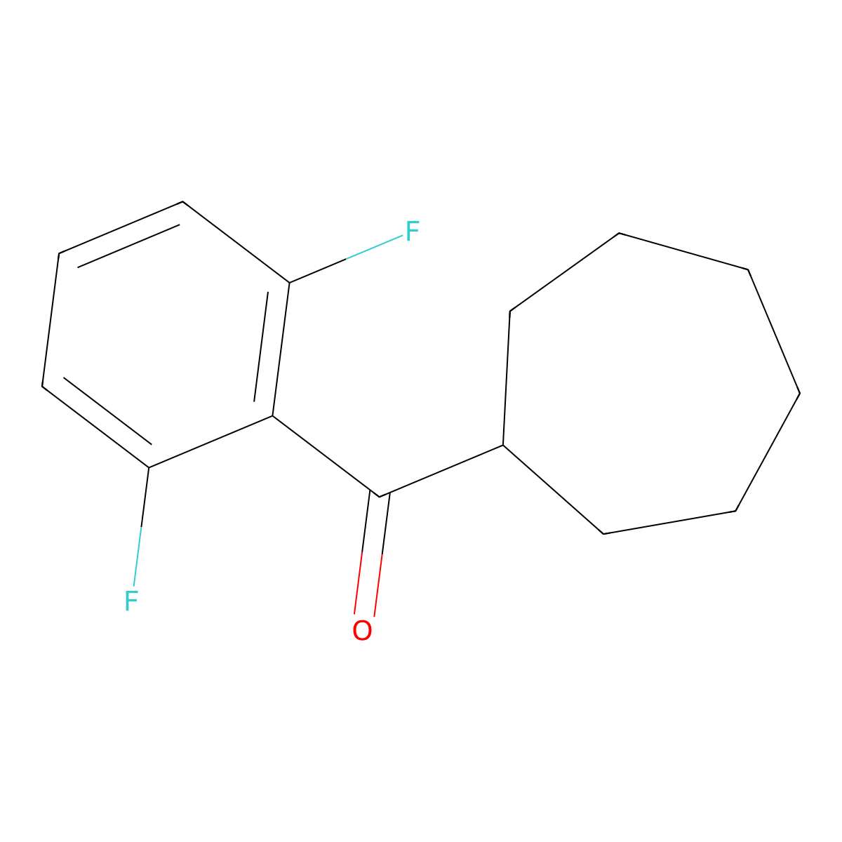 2,6-Difluorophenyl cycloheptyl ketone molecular structure, CAS 1443353-95-4