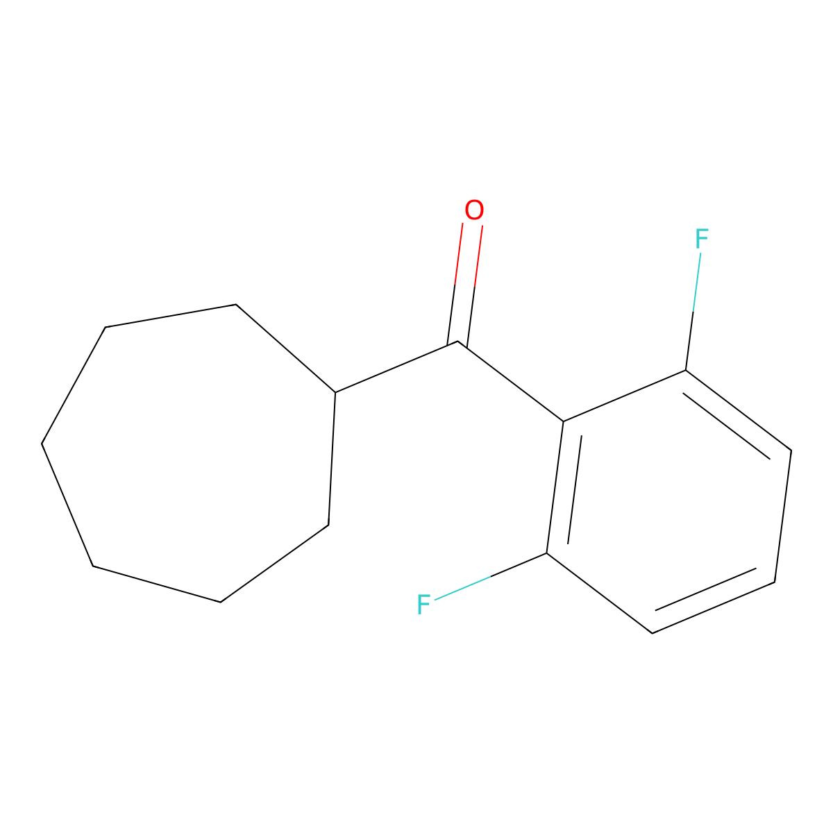 2,6-Difluorophenyl cycloheptyl ketone molecular structure, CAS 1443353-95-4