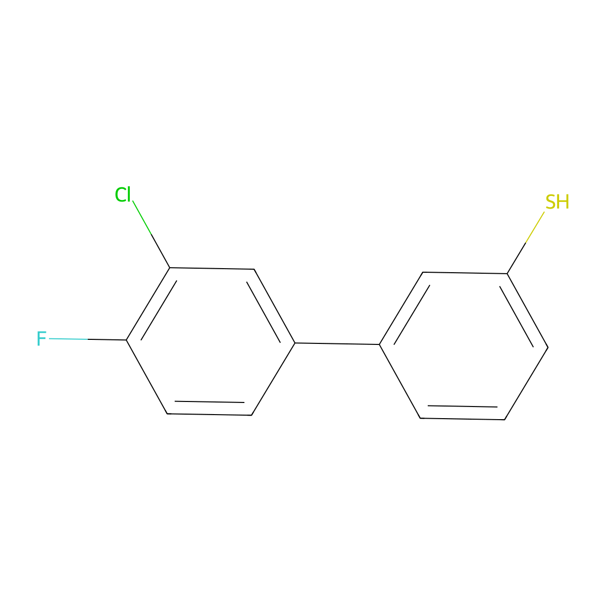 3-(3-Chloro-4-fluorophenyl)thiophenol molecular structure, CAS 1443354-05-9