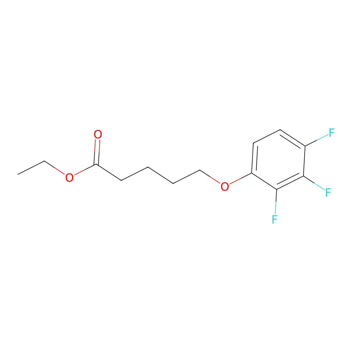 Ethyl 5-(2,3,4-trifluoro-phenoxy)pentanoate molecular structure, CAS 1443354-13-9