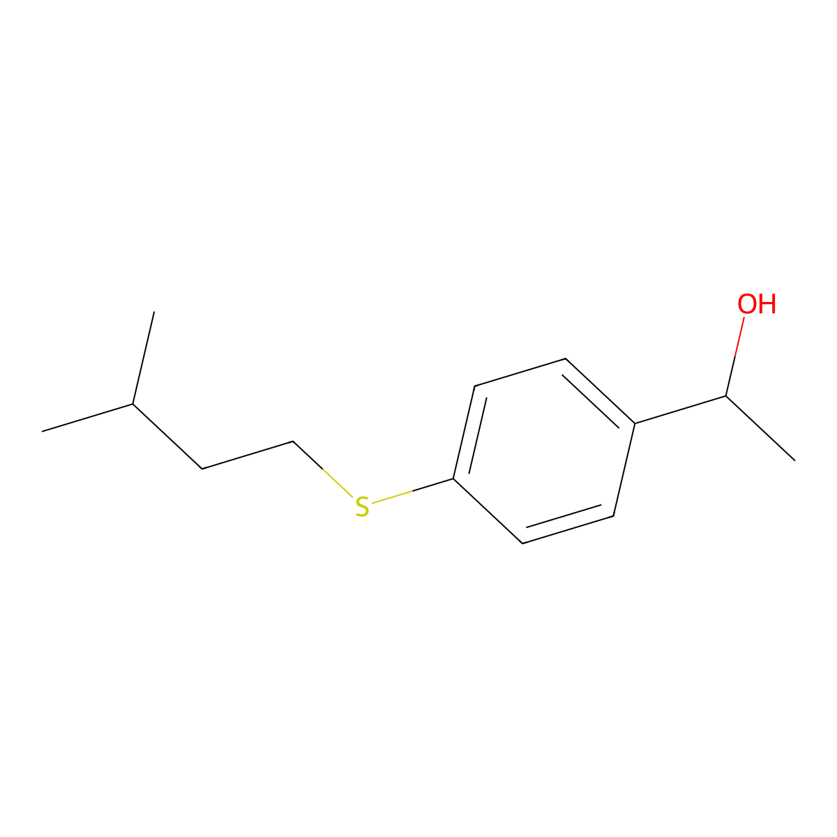 1-[4-(iso-Pentylthio)phenyl]ethanol molecular structure, CAS 1443354-14-0