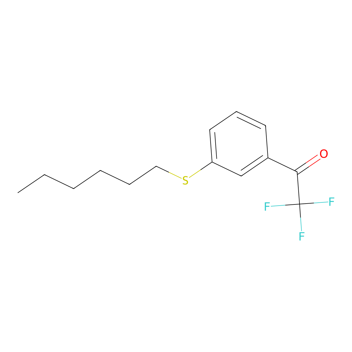 3'-(n-Hexylthio)-2,2,2-trifluoroacetophenone molecular structure, CAS 1443354-16-2