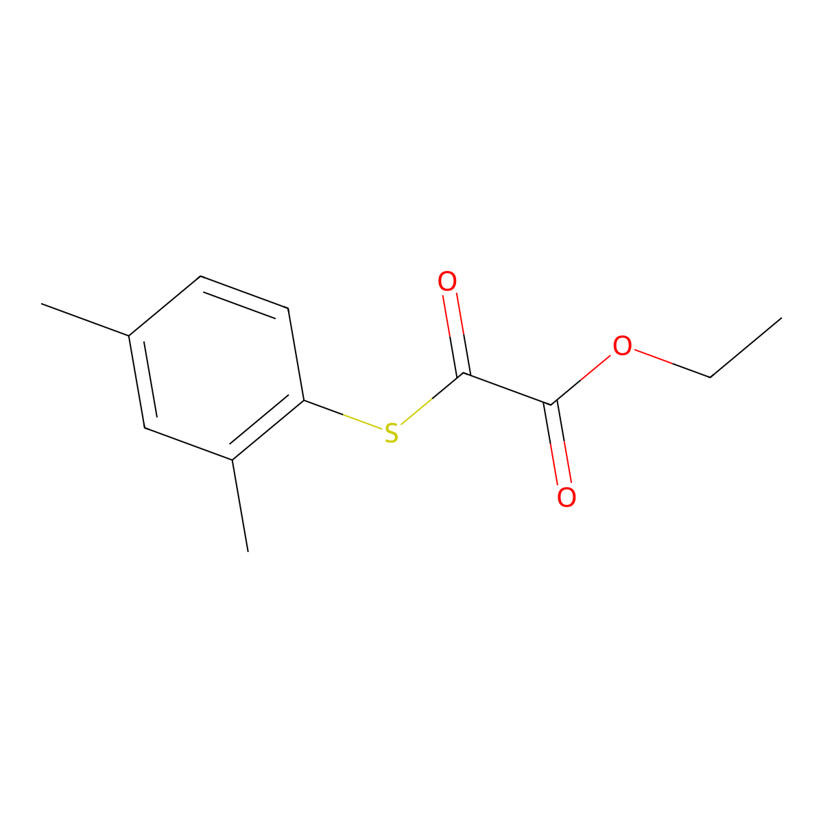 Ethyl 2-(2,4-dimethylphenyl)sulfanyl-2-oxo-acetate molecular structure, CAS 1443354-22-0