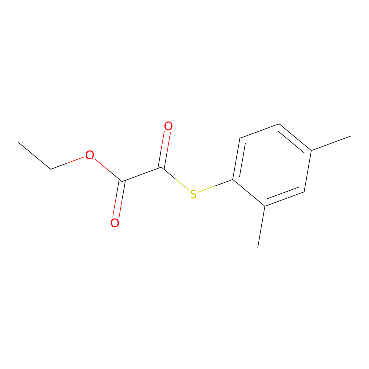 Ethyl 2-(2,4-dimethylphenyl)sulfanyl-2-oxo-acetate molecular structure, CAS 1443354-22-0