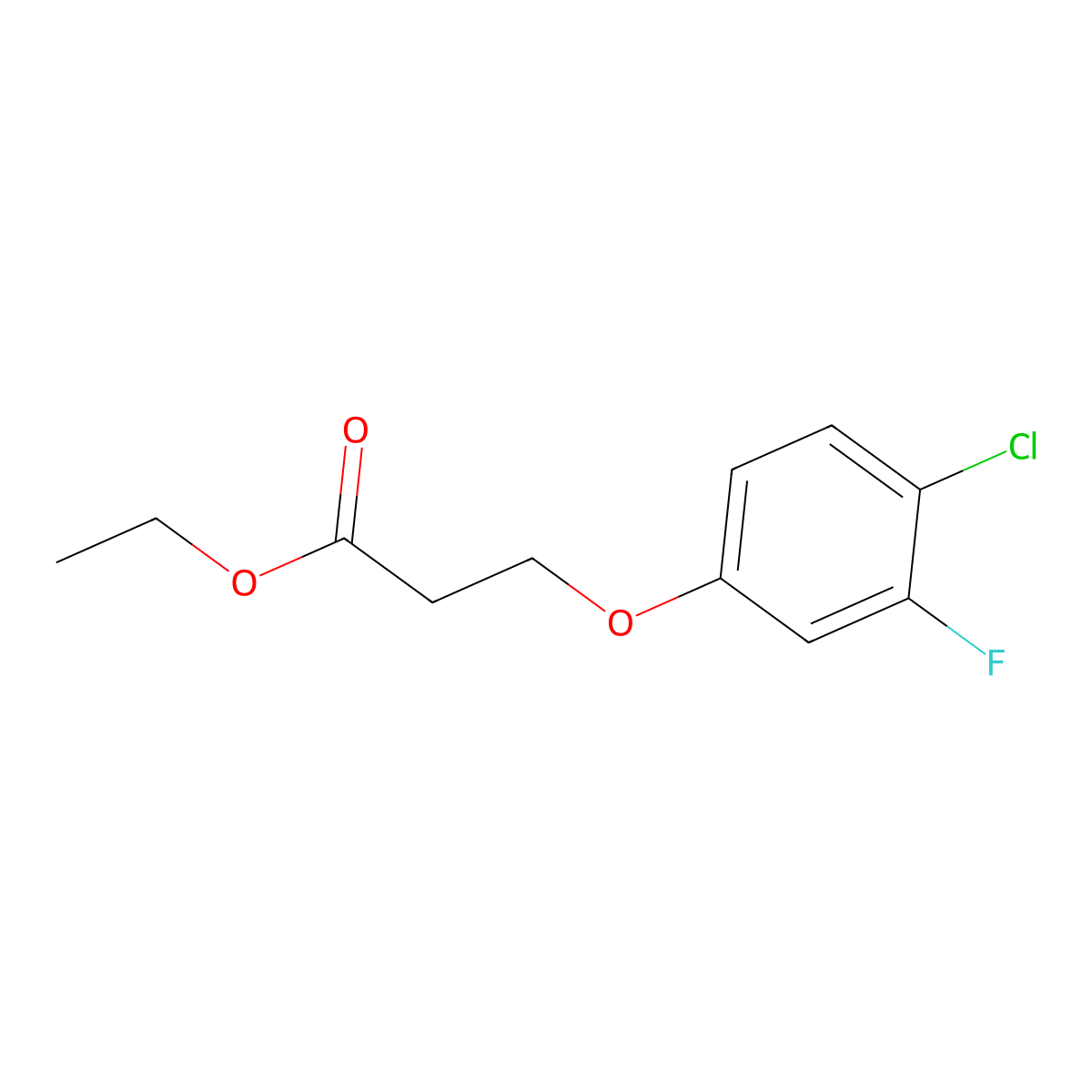 Ethyl 3-(4-chloro-3-fluoro-phenoxy)propanoate molecular structure, CAS 1443354-26-4
