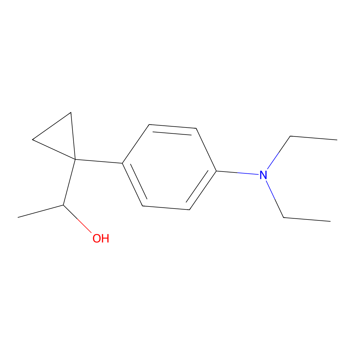 1-{1-[4-(Diethylamino)phenyl]cyclopropyl}ethan-1-ol molecular structure, CAS 1443354-29-7