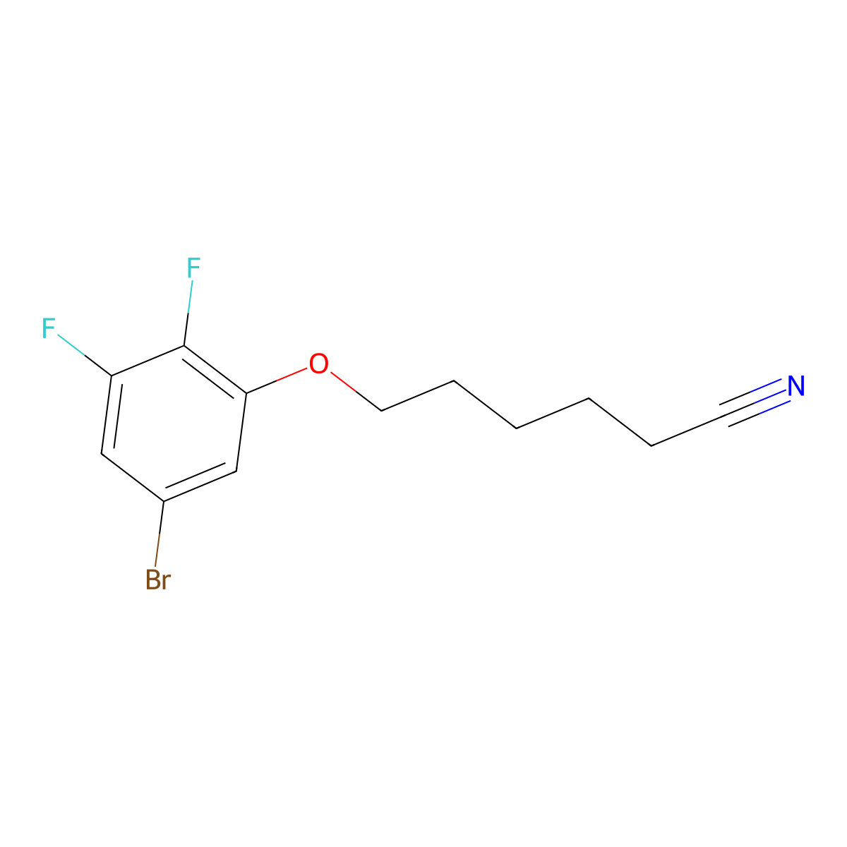 6-(3-Bromo-5,6-difluoro-phenoxy)hexanenitrile molecular structure, CAS 1443354-30-0