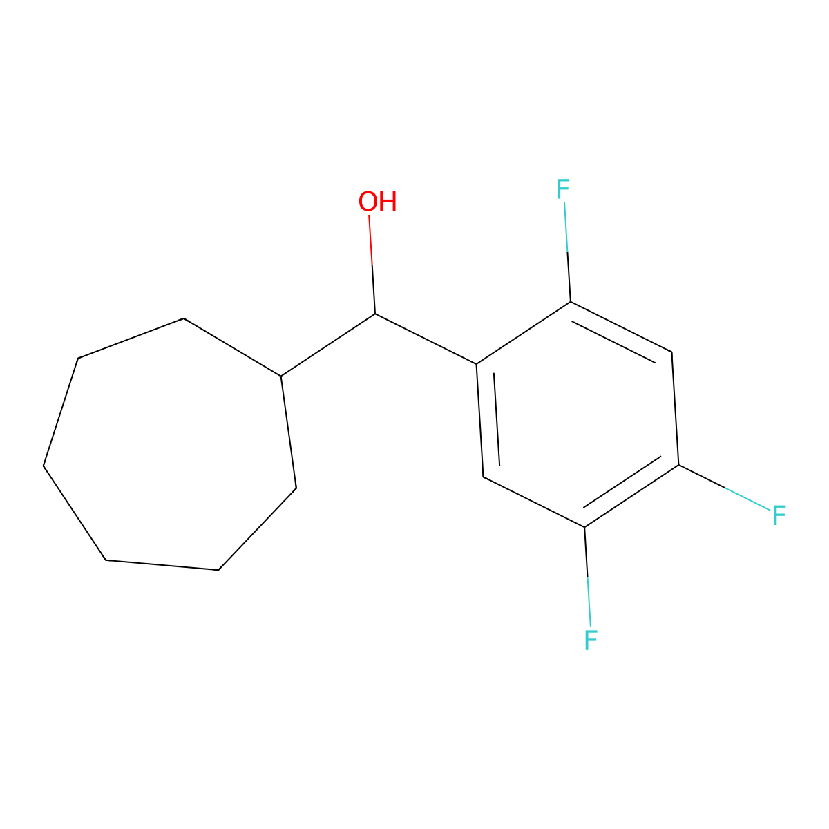 Cycloheptyl (2,4,5-trifluorophenyl)methanol molecular structure, CAS 1443354-32-2