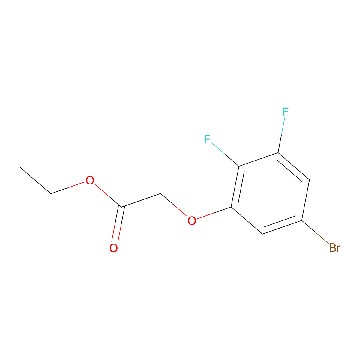 Ethyl 2-(3-bromo-5,6-difluoro-phenoxy)acetate molecular structure, CAS 1443354-34-4