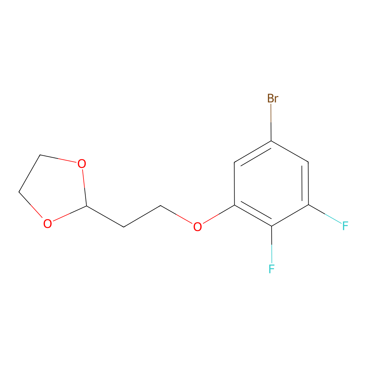 2-(2-(5-Bromo-2,3-difluorophenoxy)ethyl)-1,3-dioxolane molecular structure, CAS 1443354-36-6