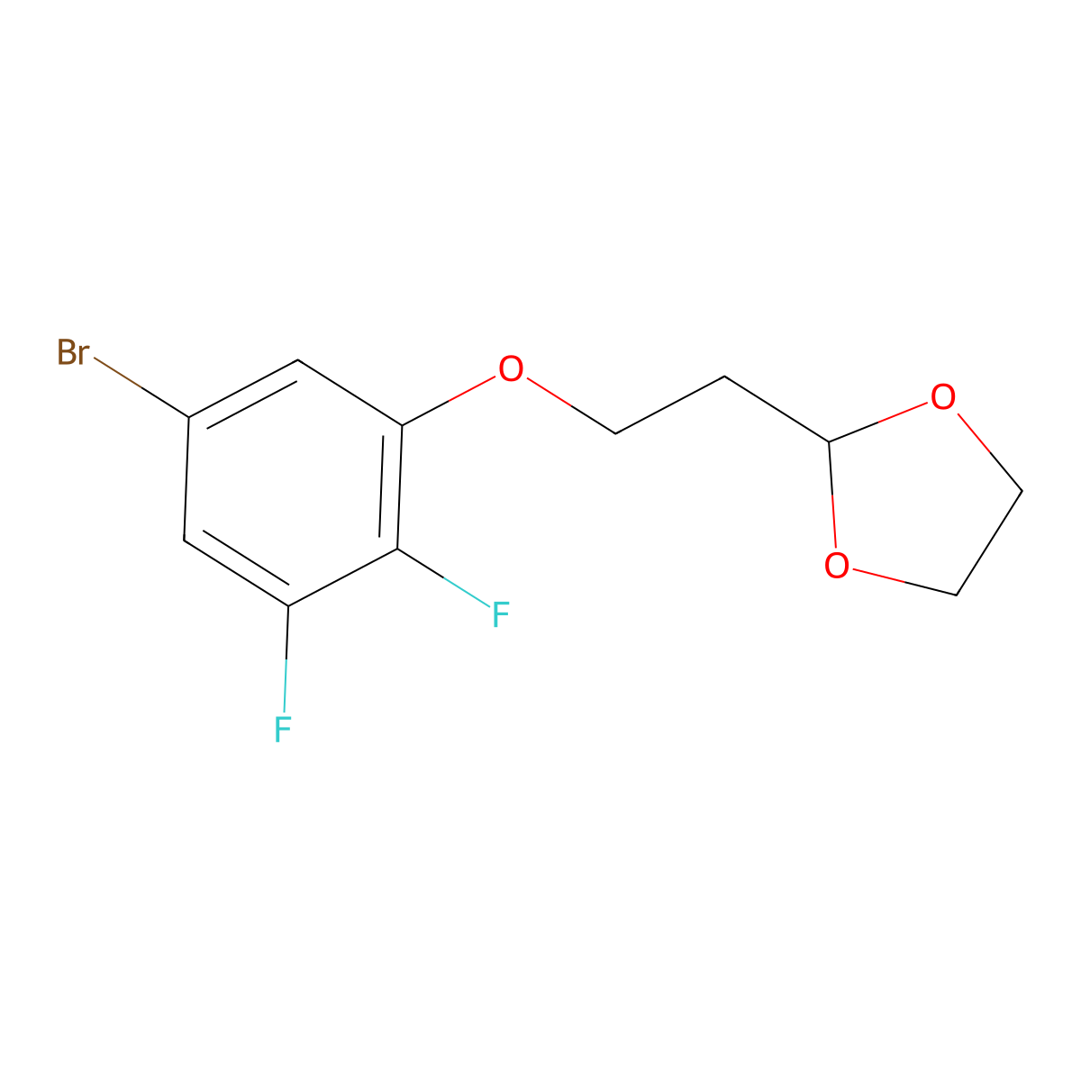 2-(2-(5-Bromo-2,3-difluorophenoxy)ethyl)-1,3-dioxolane molecular structure, CAS 1443354-36-6