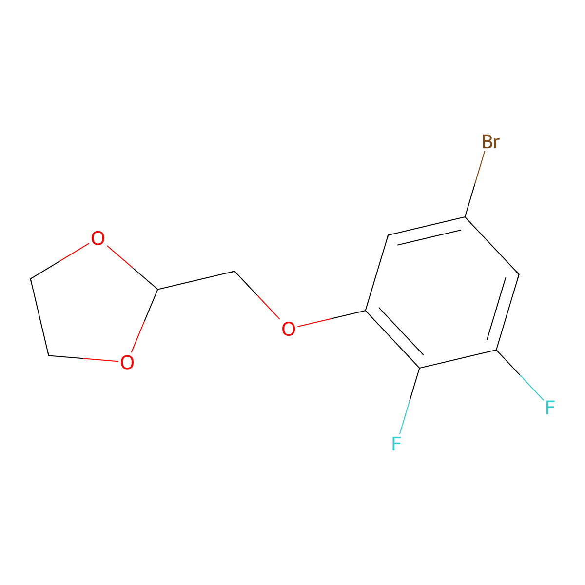 2-((5-Bromo-2,3-difluorophenoxy)methyl)-1,3-dioxolane molecular structure, CAS 1443354-42-4
