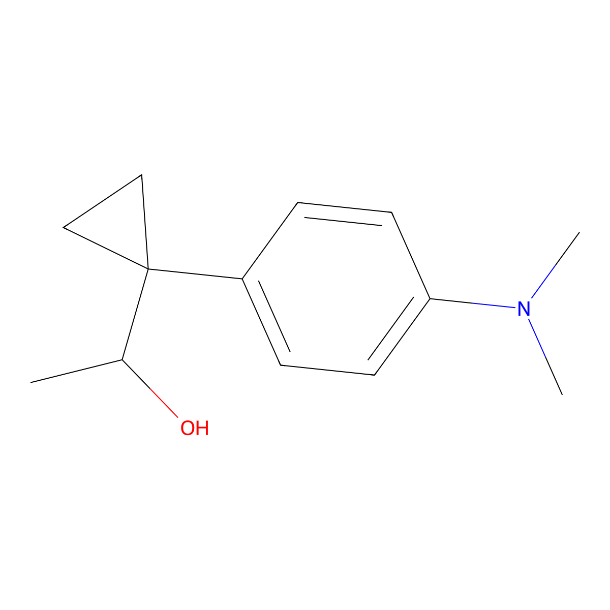 1-{1-[4-(Dimethylamino)phenyl]cyclopropyl}ethan-1-ol molecular structure, CAS 1443354-43-5