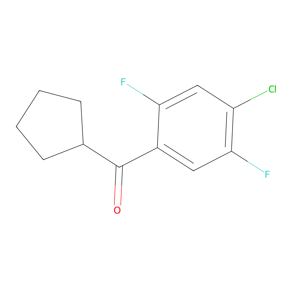 4-Chloro-2,5-difluorophenyl cyclopentyl ketone molecular structure, CAS 1443354-45-7