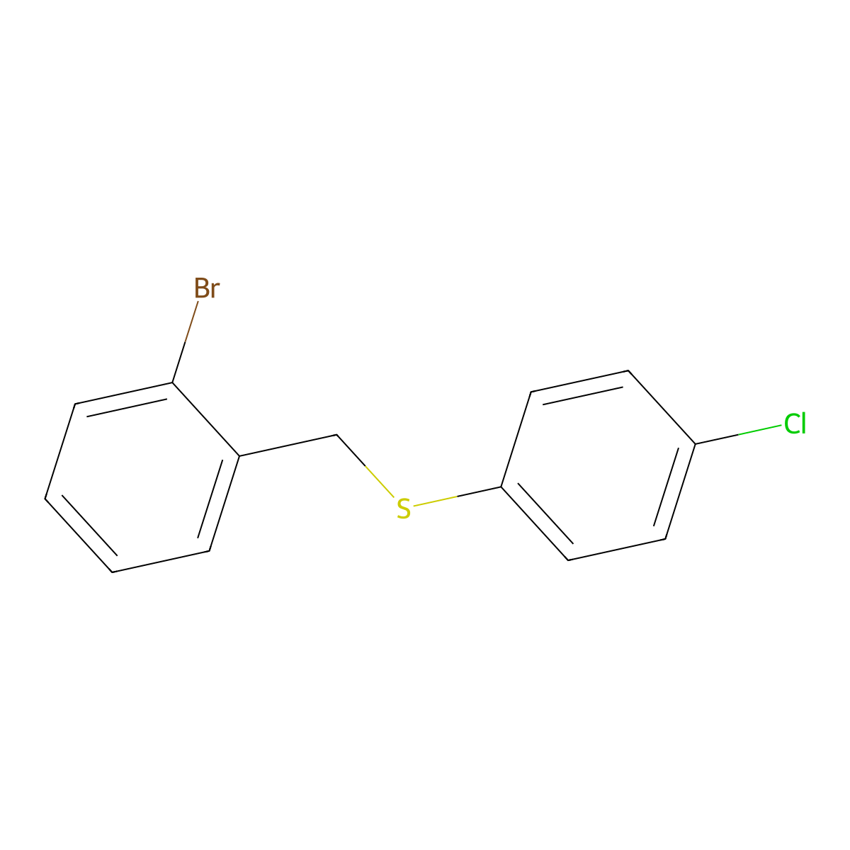 1-Bromo-2-[(4-chlorophenyl)sulfanylmethyl]benzene molecular structure, CAS 1443354-46-8