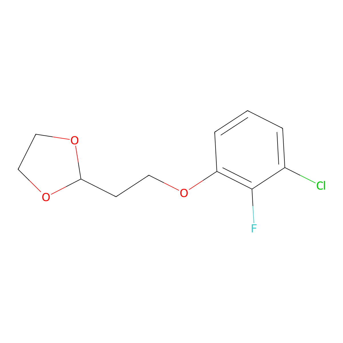 2-(2-(3-Chloro-2-fluorophenoxy)ethyl)-1,3-dioxolane molecular structure, CAS 1443354-47-9