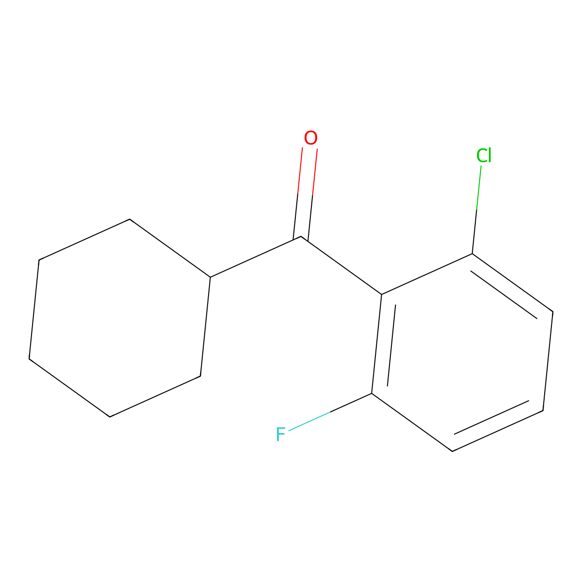 2-Chloro-6-fluorophenyl cyclohexyl ketone molecular structure, CAS 1443354-50-4