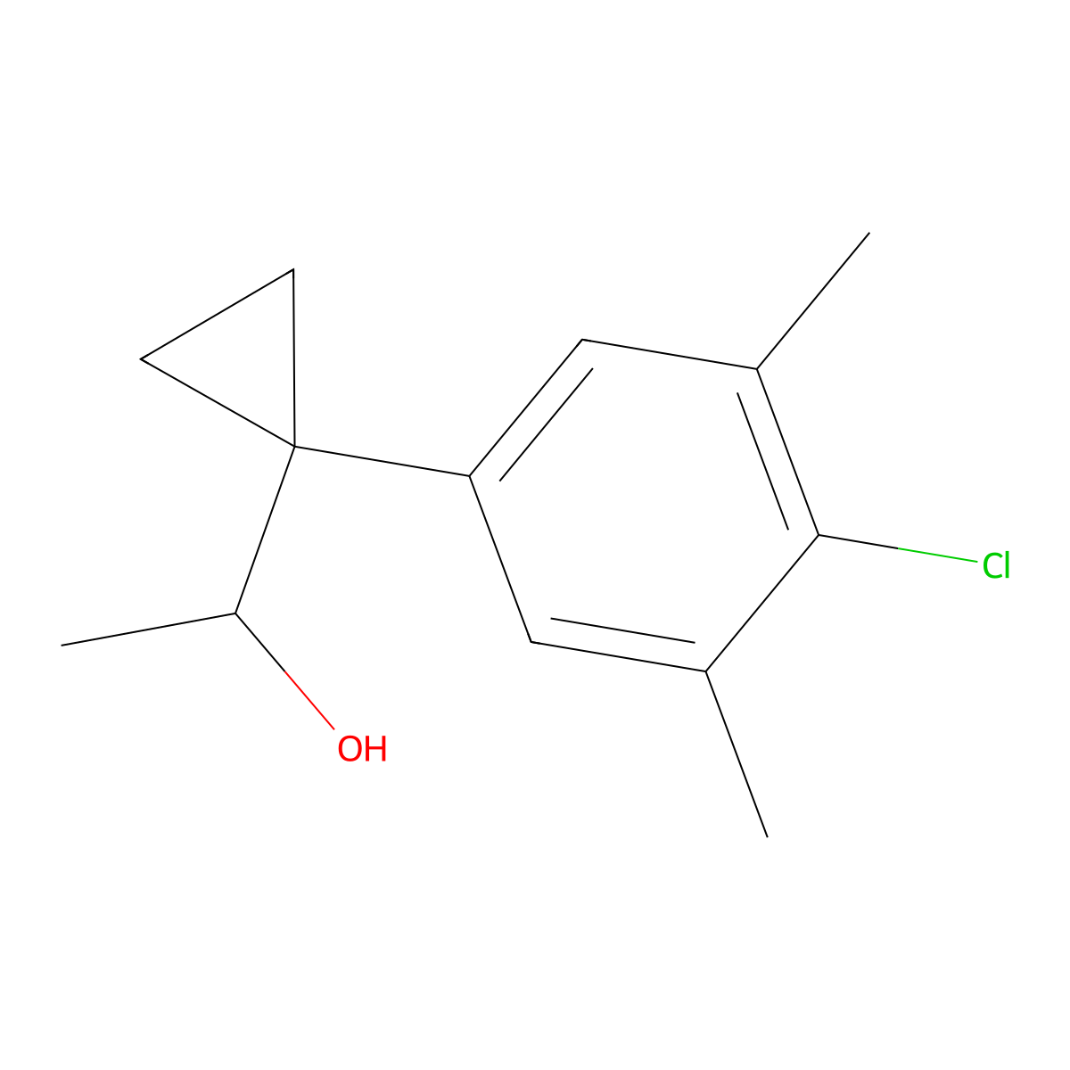 1-[1-(4-Chloro-3,5-dimethylphenyl)cyclopropyl]ethan-1-ol molecular structure, CAS 1443354-51-5