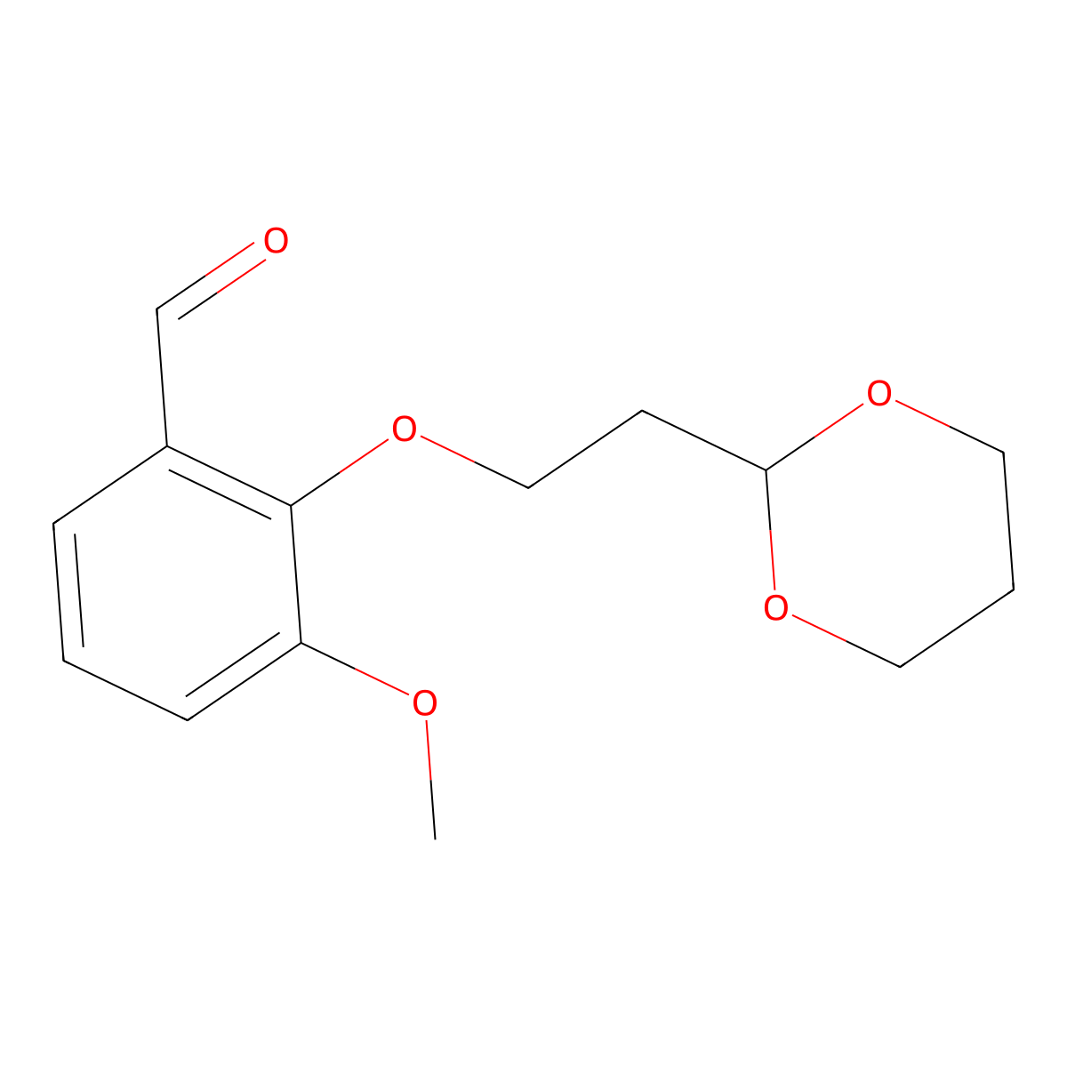 2-[2-(1,3-Dioxan-2-yl)ethoxy]-3-methoxybenzaldehyde molecular structure, CAS 1443354-55-9