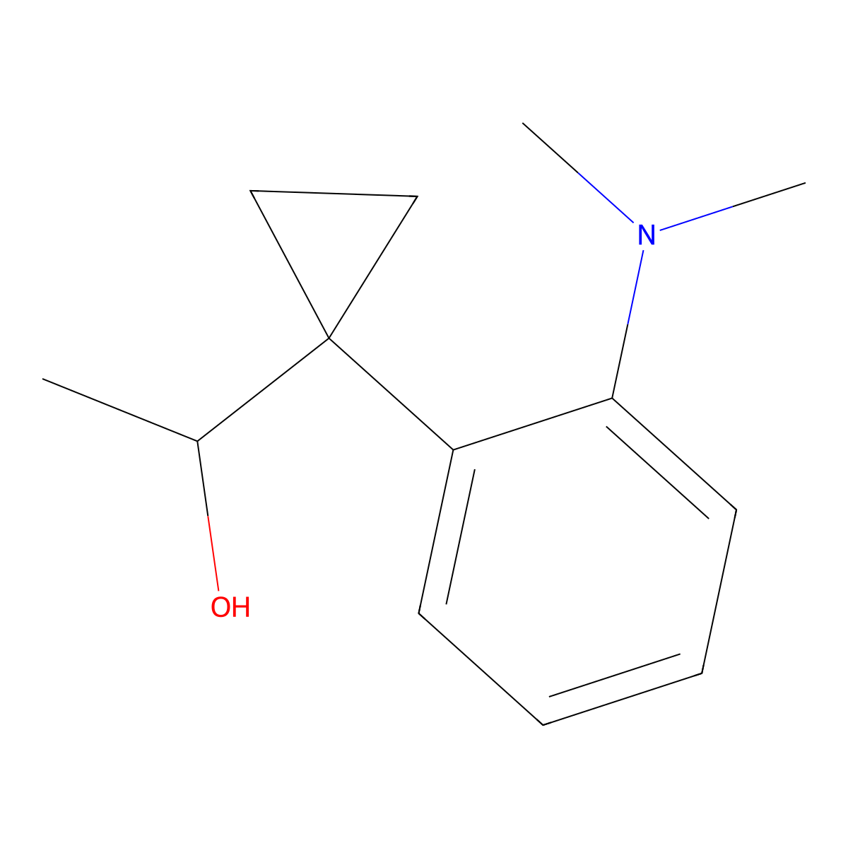 1-{1-[2-(Dimethylamino)phenyl]cyclopropyl}ethan-1-ol molecular structure, CAS 1443354-58-2