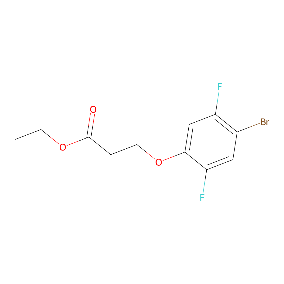 Ethyl 3-(4-bromo-2,5-difluoro-phenoxy)propanoate molecular structure, CAS 1443354-60-6
