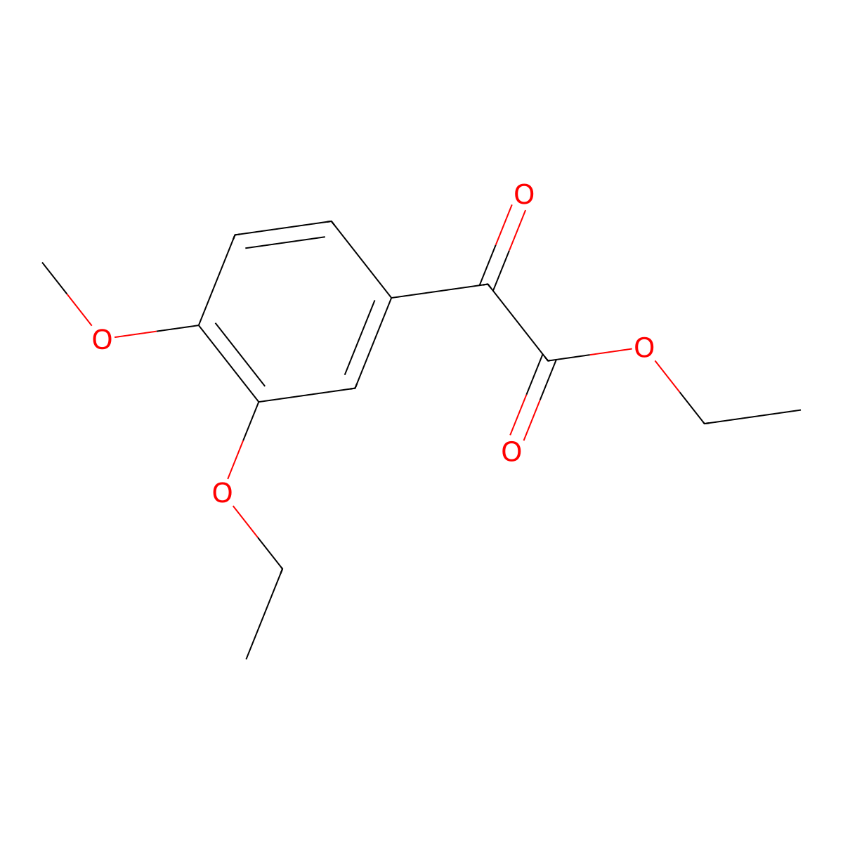 Ethyl 3-ethoxy-4-methoxybenzoylformate molecular structure, CAS 1443354-61-7