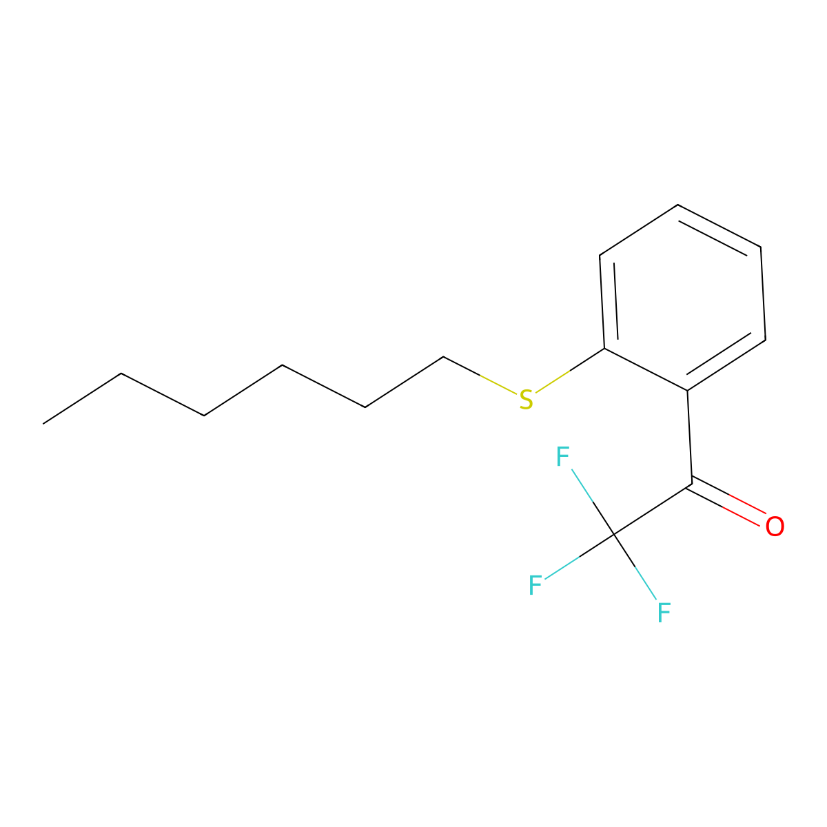 2'-(n-Hexylthio)-2,2,2-trifluoroacetophenone molecular structure, CAS 1443354-69-5