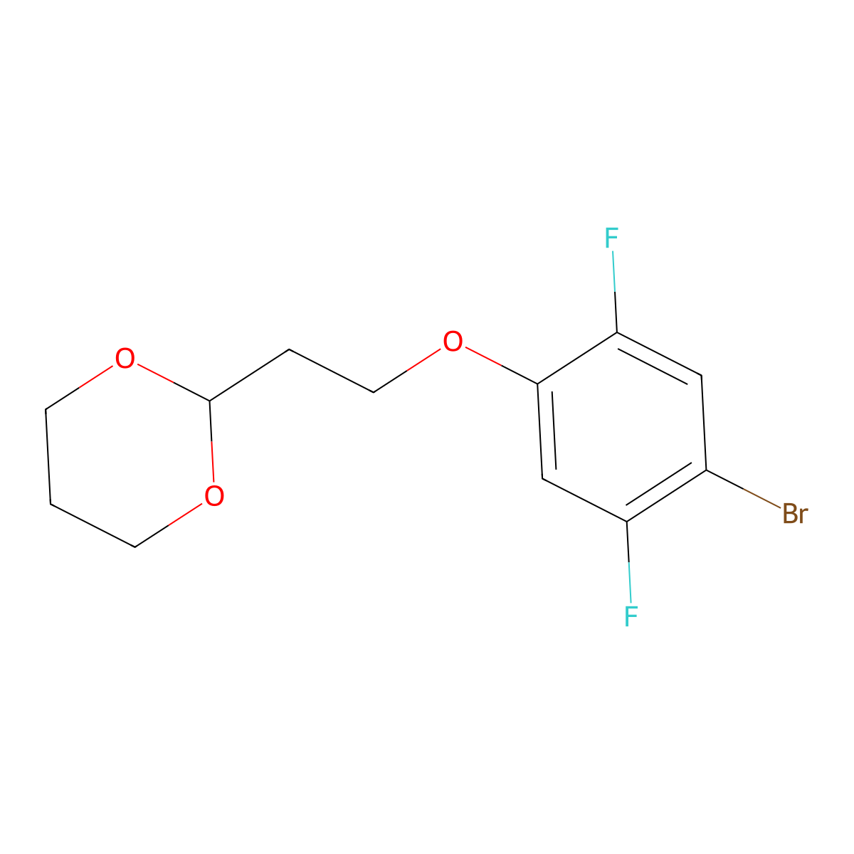 2-[2-(4-Bromo-2,5-difluoro-phenoxy)ethyl]-1,3-dioxane molecular structure, CAS 1443354-73-1
