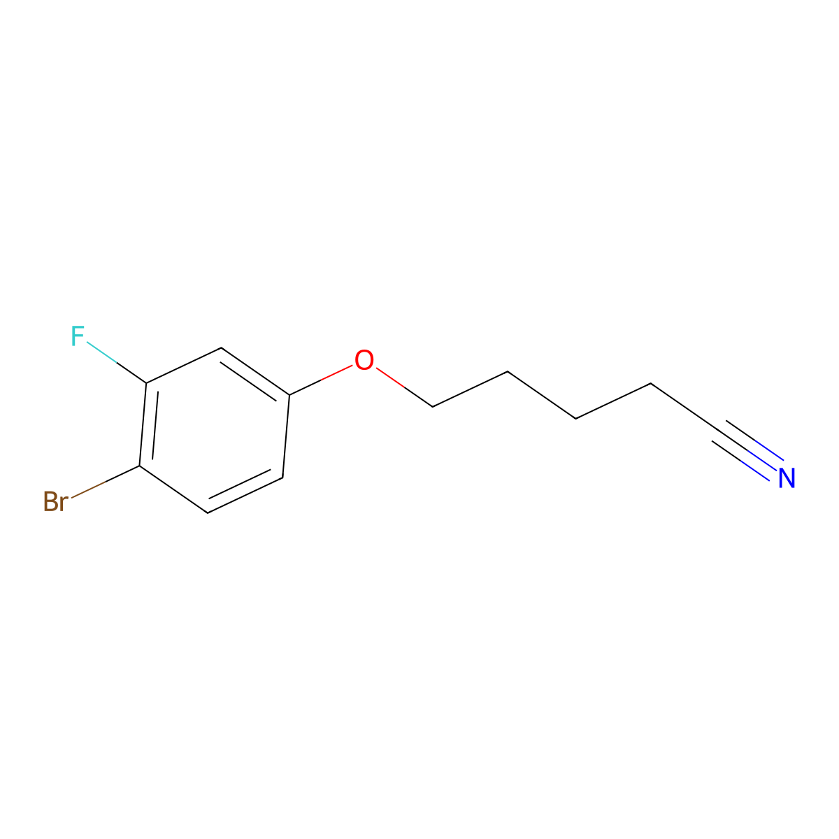 5-(4-Bromo-3-fluoro-phenoxy)pentanenitrile molecular structure, CAS 1443354-74-2