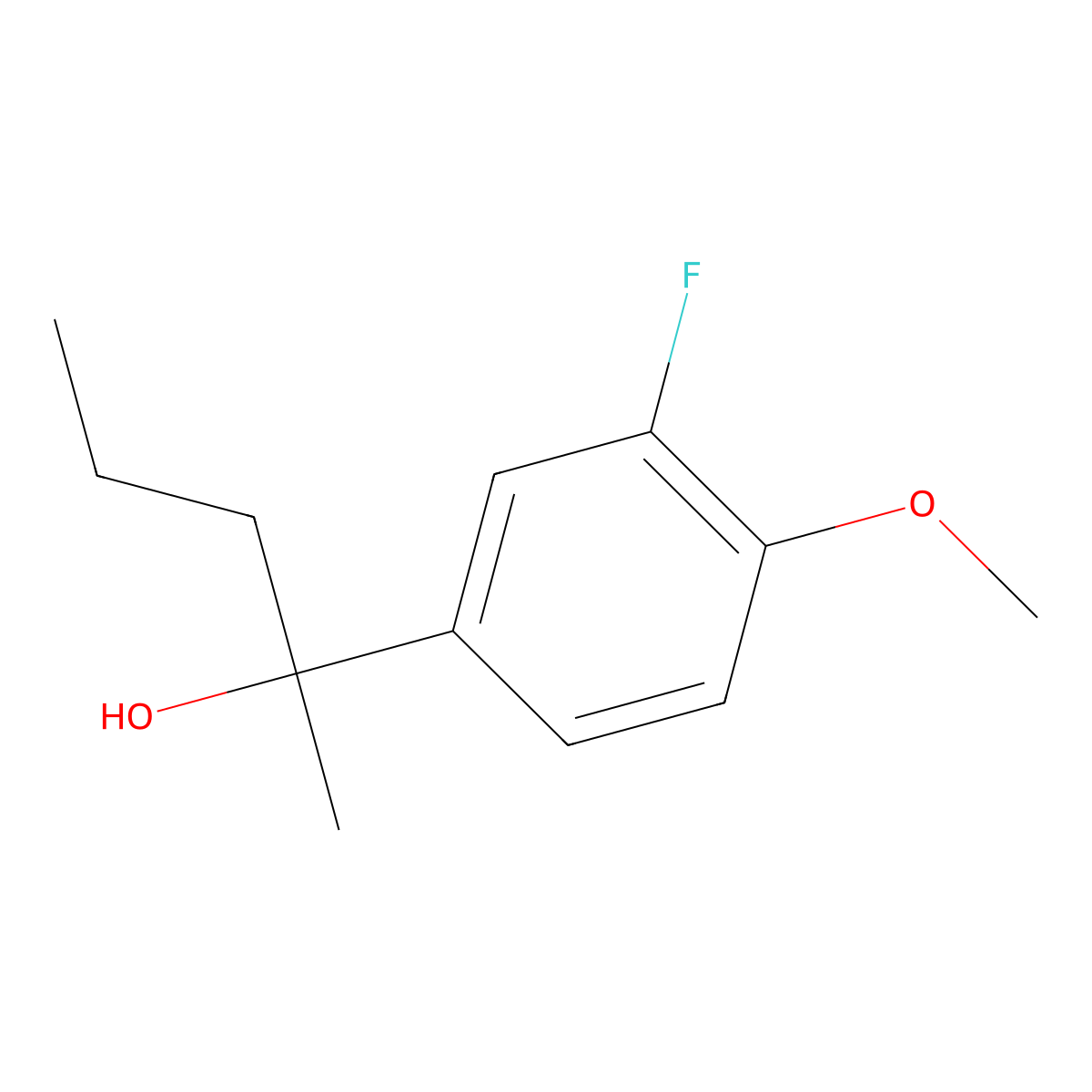 2-(3-Fluoro-4-methoxyphenyl)-2-pentanol molecular structure, CAS 1443354-95-7