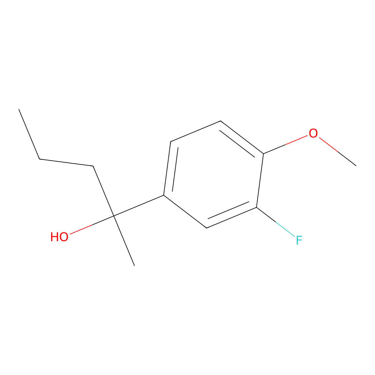2-(3-Fluoro-4-methoxyphenyl)-2-pentanol molecular structure, CAS 1443354-95-7