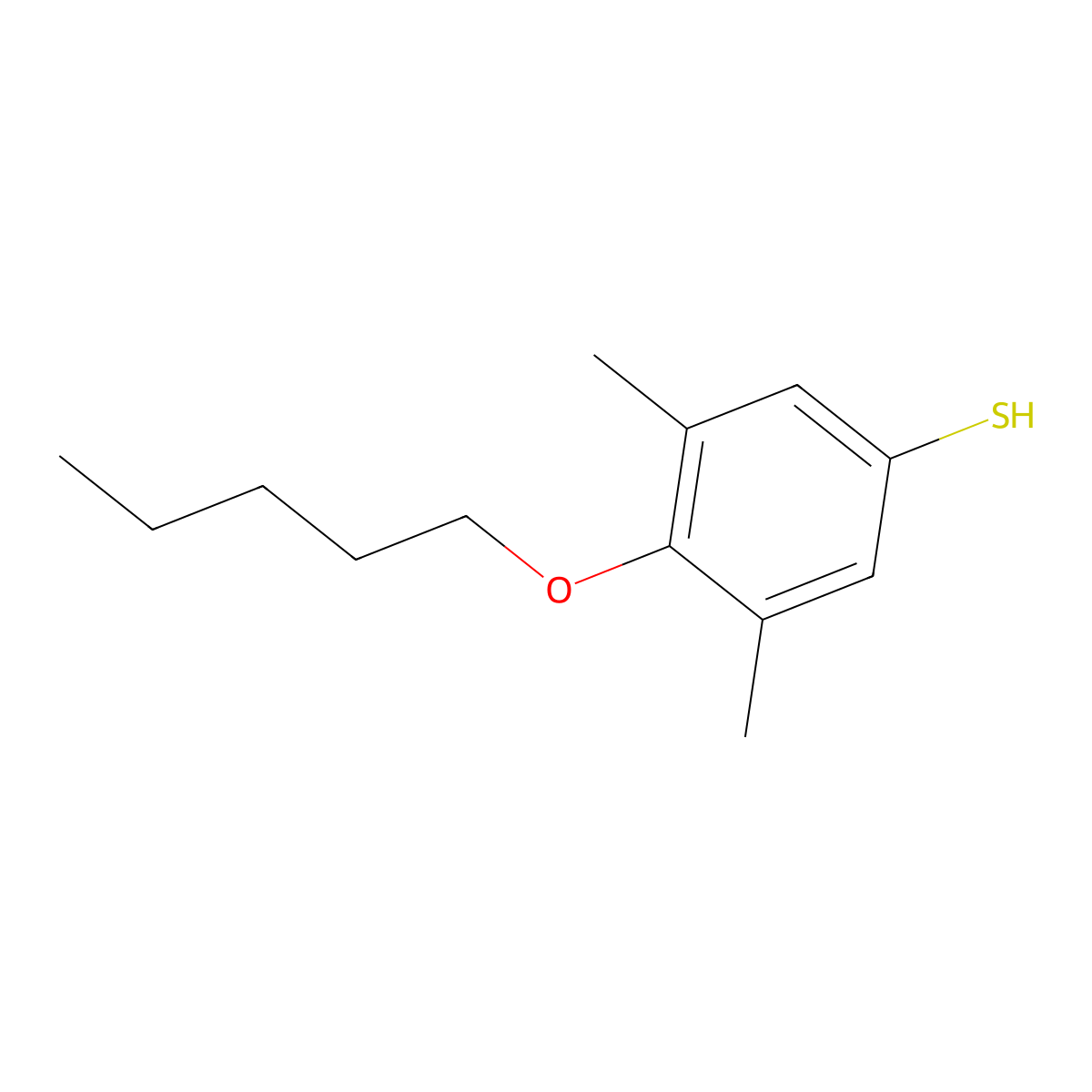 4-n-Pentoxy-3,5-dimethylthiophenol molecular structure, CAS 1443355-06-3