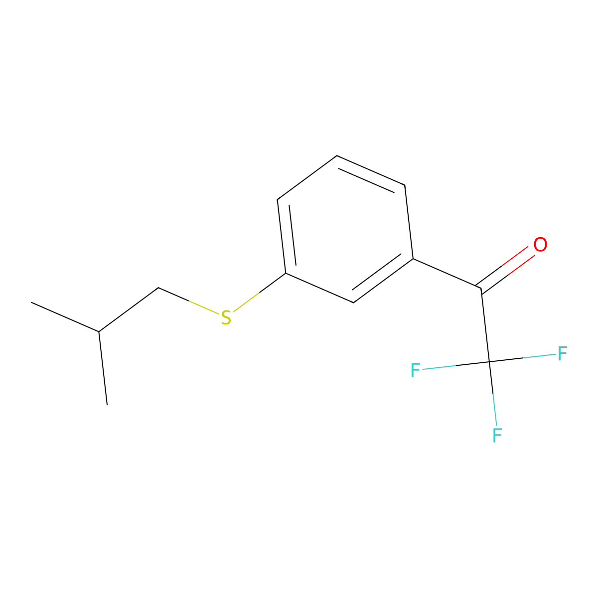 3'-(iso-Butylthio)-2,2,2-trifluoroacetophenone molecular structure, CAS 1443355-09-6