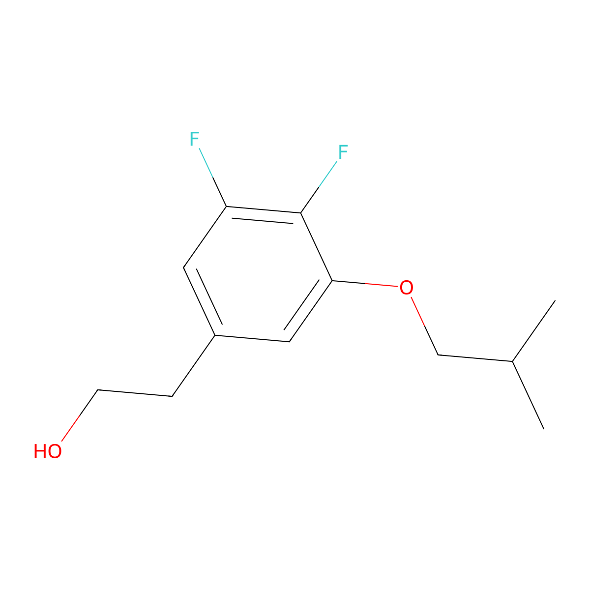 3-iso-Butoxy-4,5-difluorophenethyl alcohol molecular structure, CAS 1443355-12-1