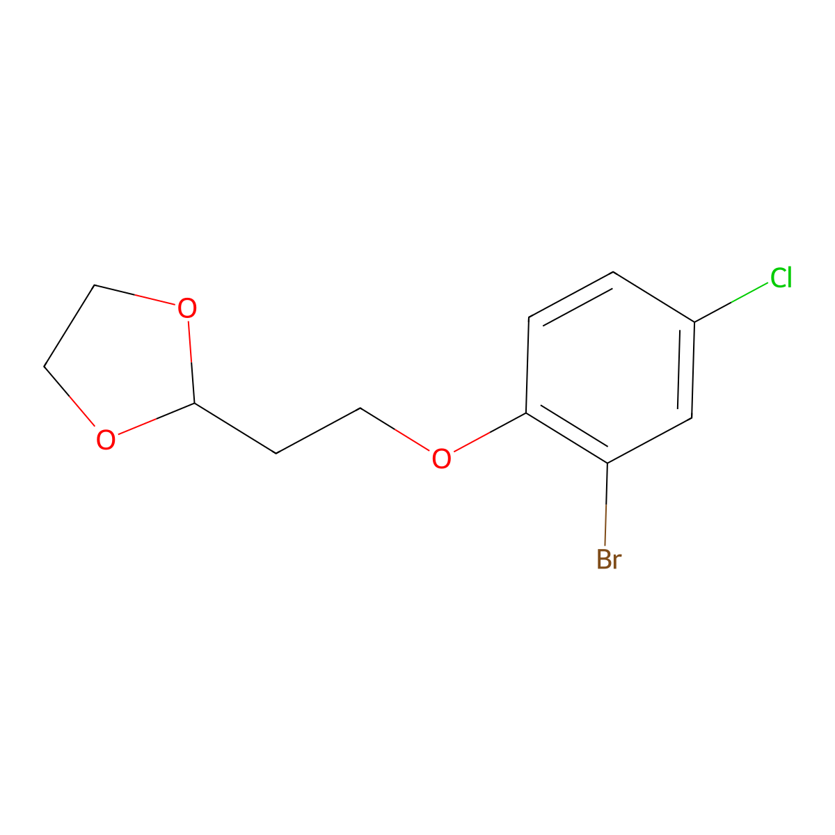 2-(2-(2-Bromo-4-chlorophenoxy)ethyl)-1,3-dioxolane molecular structure, CAS 1443355-15-4