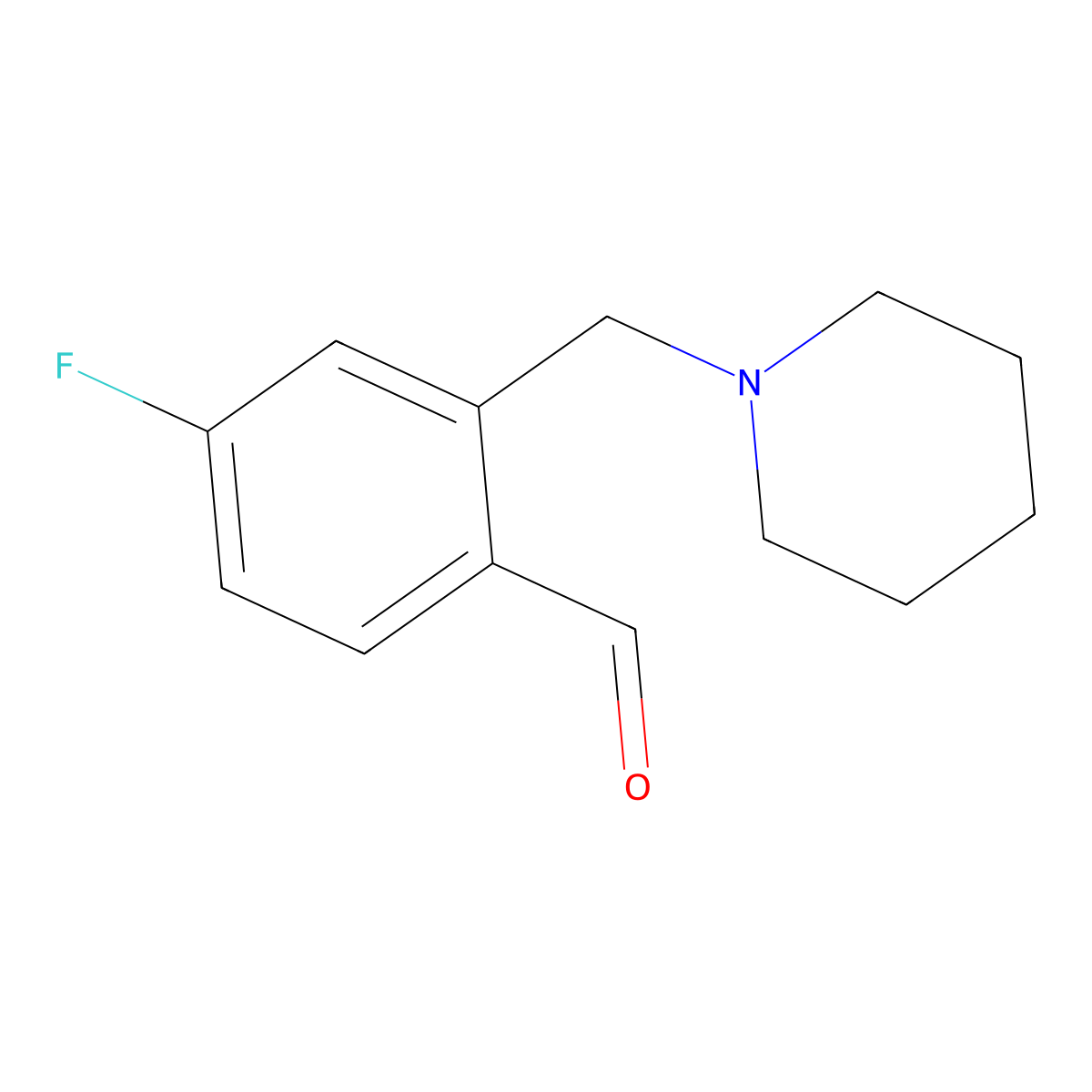 4-Fluoro-2-(piperidin-1-ylmethyl)benzaldehyde molecular structure, CAS 1443355-21-2